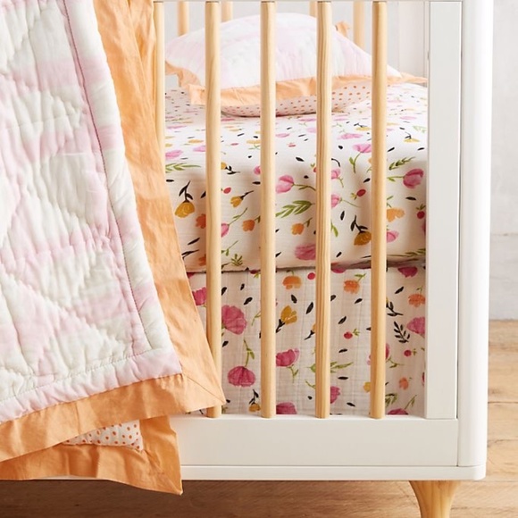Anthropologie Other - NEW Little Unicorn Berry Blossom Muslin Crib Skirt